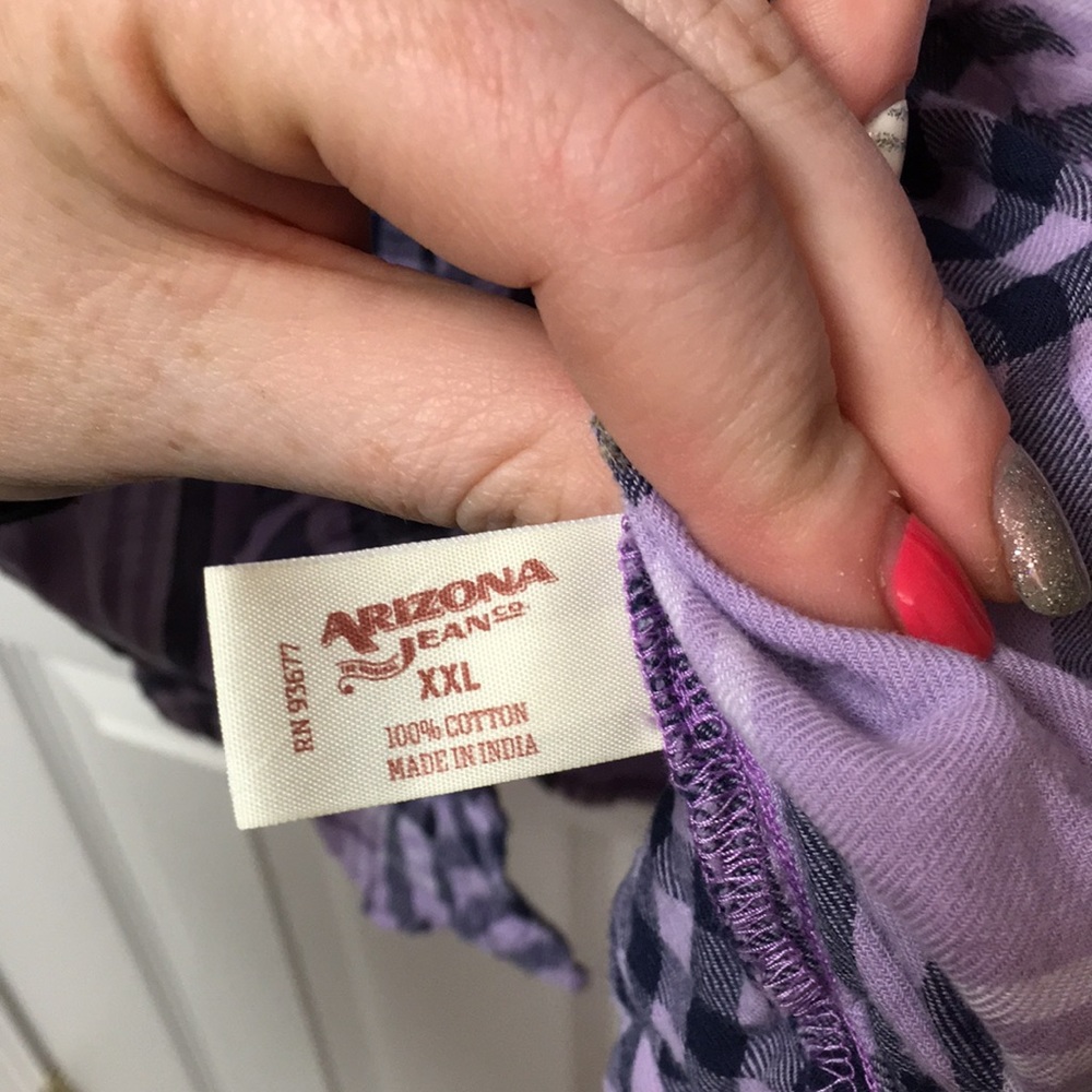 Purple plaid button down - Picture 3 of 3